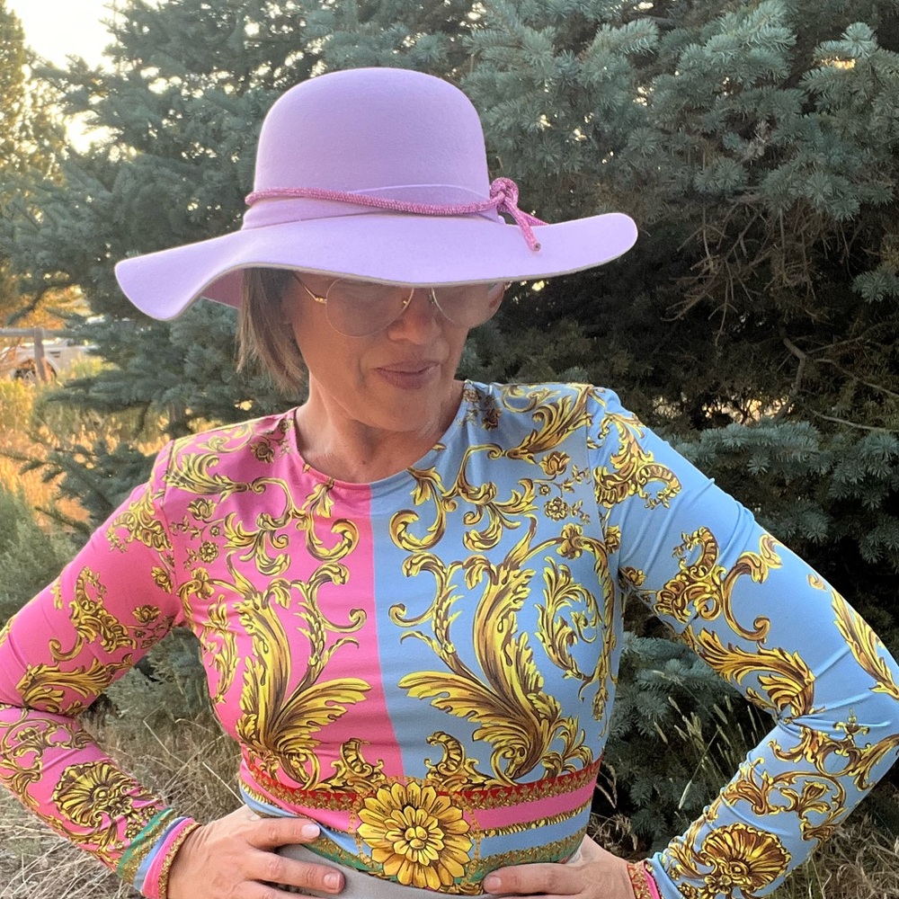 New! Bold Neon Color Block Italian Design Long Sleeve Bodysuit - Picture 4 of 8